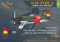 1/48 Clear Prop I-16 type 5 (in the sky of Spain late version) - MPM Hobbies