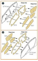 1/35 Clear Prop AH-64D/E Apache painting mask on yellow kabuki paper for TAKOM kit