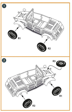 1/48 Clear Prop Kubelwagen Type 82 Wheel Set - MPM Hobbies