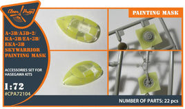 1/72 Clear Prop A-3B painting mask on "yellow kabuki paper" for Hasegawa kits - MPM Hobbies