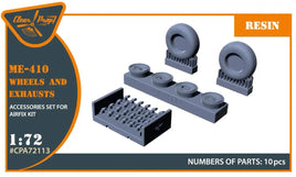 1/72 Clear Prop Me-410 B-1/U2/U4/R4 wheel set and exhaust - MPM Hobbies