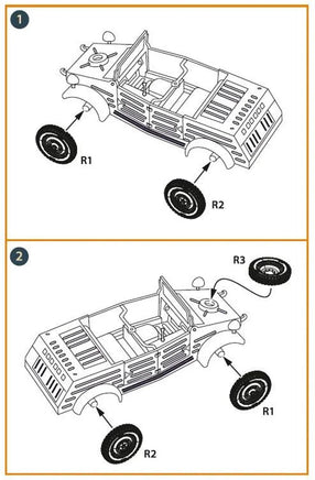 1/72 Clear Prop Kubelwagen Type 82 wheel set - MPM Hobbies