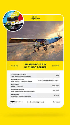1/48 Heller Pilatus PC-6 B2/H2 Turbo Porter STARTER KIT - MPM Hobbies