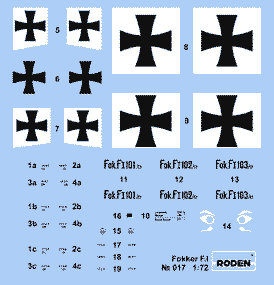 1/72 Roden Fokker F.I - 17 - MPM Hobbies