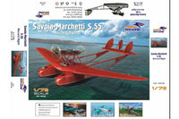 1/72 Dora Wings Savoia Marchetti S55 Record Flight Flying Boat Aircraft w/Resin Engine (9"L, 13" Wingspan) - MPM Hobbies