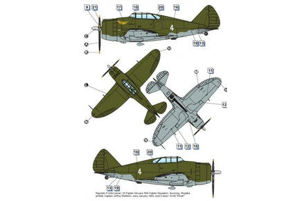 1/72 Dora Wings Republic P-43 Lancer (reconnaissance) Plastic Model Kit - MPM Hobbies
