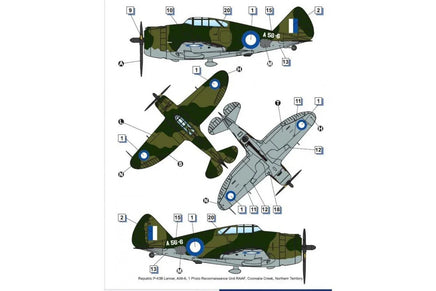 1/72 Dora Wings Republic P-43 Lancer (reconnaissance) Plastic Model Kit - MPM Hobbies