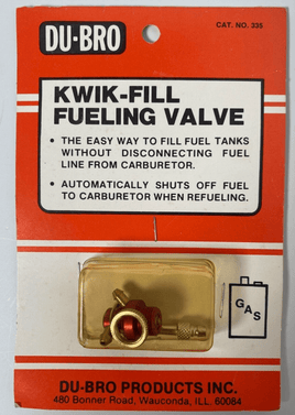 DU-BRO Kwik Fill Fueling Valve (For Gas) - 335 - MPM Hobbies