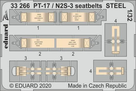 1/32 Eduard PT-17 / N2S-3 seatbelts Steel for ICM - MPM Hobbies