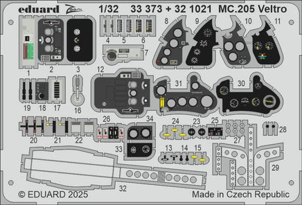 1/32 Eduard MC.205 Veltro Photo Etch for ITALERI - MPM Hobbies