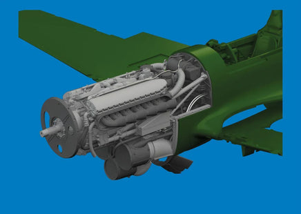 1/48 Eduard P-40E engine PRINT Brassin for EDUARD - MPM Hobbies