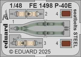 1/48 Eduard P-40E seatbelts STEEL Zoom set for EDUARD - MPM Hobbies