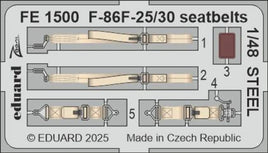 1/48 Eduard F-86F-25/30 seatbelts STEEL Zoom set for AIRFIX - MPM Hobbies
