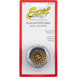 Excel 20 Piece #61-#80 Drill Dome Set- Includes Drills 55510 - MPM Hobbies