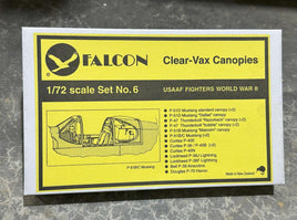 1/72 Falcon Canopies Set USAAF Fighters World War II
