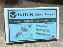 1/72 Falcon Canopies Set USAAF World War 2 (part 4)