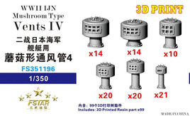 1/350 Five Star Models WWII IJN Mushroom Type Vents IV 3D Printing