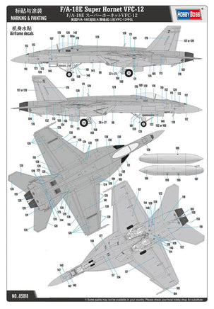 1/48 Hobby Boss F/A-18E Super Hornet VFC-12 Plastic Model Kit - MPM Hobbies