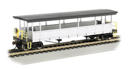 HO Bachmann Painted Unlettered-Silver/Black - Open-Sided Excursion Car 17447 - MPM Hobbies