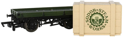 HO Bachmann Thomas & Friends 1 Plank Wagon with Sodor Steam Works Crate - 77404 - MPM Hobbies