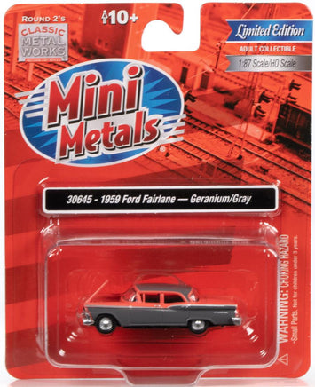 HO Scale Classic Metal Works 1959 Ford Fairlane #2 Geranium/Gray 30645 - MPM Hobbies