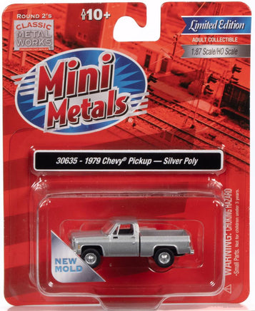 HO Scale Classic Metal Works 1979 Chevy Pickup Fleetside #1 Silver 30635 - MPM Hobbies