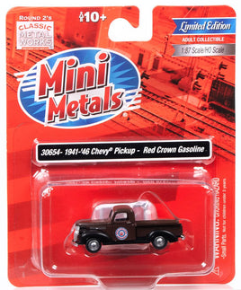 HO Scale Classic Metal Works '41-'46 Chevy Pickup Red Crown Gas 30654 - MPM Hobbies