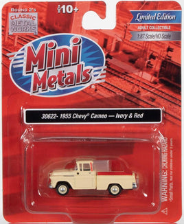 HO Scale Classic Metal Works '55 Chevy Pickup Cameo Ivory & Red 30622 - MPM Hobbies