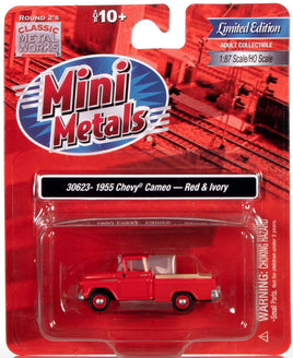 HO Scale Classic Metal Works '55 Chevy Pickup Cameo Red & Ivory 30623 - MPM Hobbies