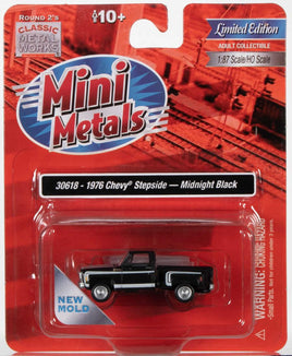 HO Scale Classic Metal Works '76 Chevy Stepside Pickup Black 30618 - MPM Hobbies