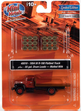 HO Scale Classic Metal Works IH R-190 Flatbed Truck w/drums 40019 - MPM Hobbies