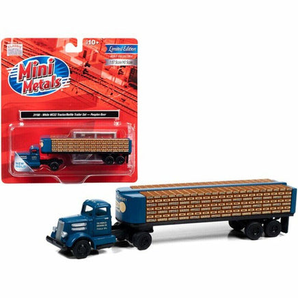 HO Scale Classic Metal Works White WC22 W/Flatbed Trailer Peoples Beer 31198 - MPM Hobbies