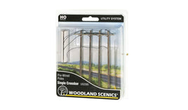 HO Woodland Pre-Wired Poles - Single Crossbar 2265 - MPM Hobbies