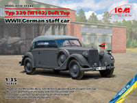 1/35 ICM Type 320 W142 Cabriolet Soft Top WWII German Staff Car Plastic Model Kit