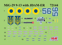 1/72 ICM MiG-29 of Ukrainian Air Forces with JDAM-ER bombs - MPM Hobbies