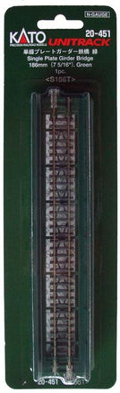 N Kato 186mm (7 5/16") Single Track Plate Girder Bridge, Green 20451 - MPM Hobbies
