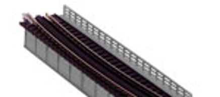 N Kato Unitrack Single Curve Girder Bridge, Gray - 448mm (17.6") Radius 15º-20467 - MPM Hobbies