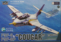 1/48 Kitty Hawk F9F-8/F9F-8P "Cougar" (2 in 1) Plastic Model Kit - MPM Hobbies