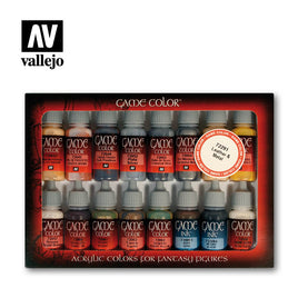 Vallejo Game Color Set of 16 Leather & Metal 17ml 72291