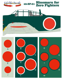 1/48 Lifelike Decals Hinomaru for Zero - MPM Hobbies