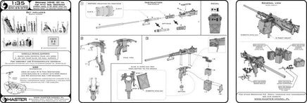 1/35 Master Model Browning M2HB .50 cal (12,7mm) - for M10 Tank Destroyer (D70627 cradle with small 50 round ammo can D68375) - MPM Hobbies
