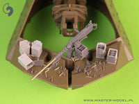 1/35 Master Model Browning M2HB .50 cal (12,7mm) - for M10 Tank Destroyer (D70627 cradle with small 50 round ammo can D68375) - MPM Hobbies