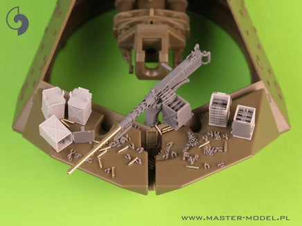 1/35 Master Model Browning M2HB .50 cal (12,7mm) - for M10 Tank Destroyer (D70627 cradle with small 50 round ammo can D68375) - MPM Hobbies