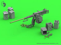 1/35 Master Model Browning M2HB .50 cal (12,7mm) - for M10 Tank Destroyer (D70627 cradle with small 50 round ammo can D68375) - MPM Hobbies