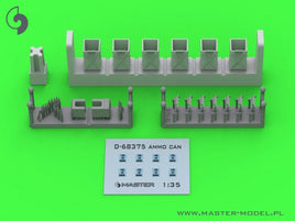 1/35 Master Model Early small (50 round) ammunition cans (D68375) for Browning M2HB .50 cal machine gun (6 pcs) - OPENED - MPM Hobbies