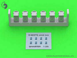 1/35 Master Model Early small (50 round) ammunition cans (D68375) for Browning M2HB .50 cal machine gun (6 pcs) - CLOSED - MPM Hobbies