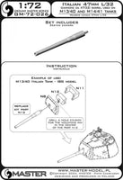 1/72 Master Model Italian 47mm L/32 gun barrel (Cannone da 47/32) - used on M13/40 and M14/41 tanks