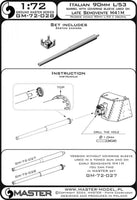 1/72 Master Model Italian 90mm L/53 gun barrel (Cannone da 90/53) - with covering sleeve - used on LATE Semovente M41M - MPM Hobbies