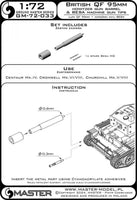 1/72 Master Model British QF 95mm howitzer gun barrel + Besa MG tips - for Centaur Mk.IV. Cromwell Mk.VI/VIII. Churchill Mk.V/VIII - MPM Hobbies