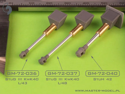 1/72 Master Model StuG III Ausf. F (early) - 7.5cm StuK 40 L/43 gun barrel & resin muzzle brake and mantlet - MPM Hobbies